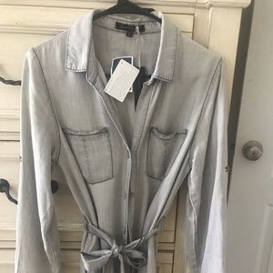 NWT Velvet Heart Tencel Anita Shirt Dress S Gray